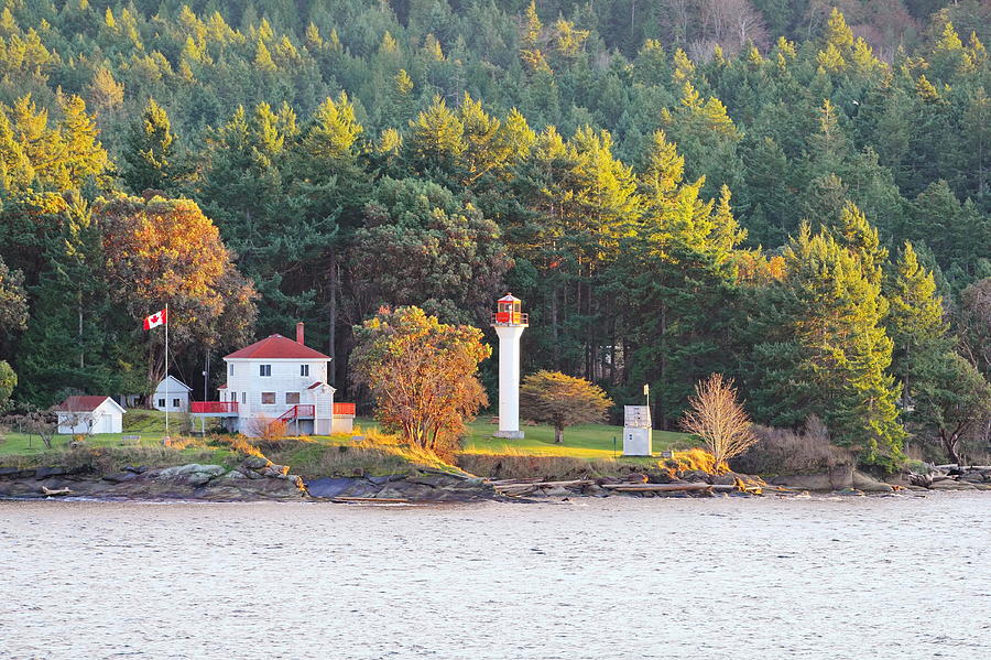 Fall Photograph - Active Pass Light House by Simply  Photos