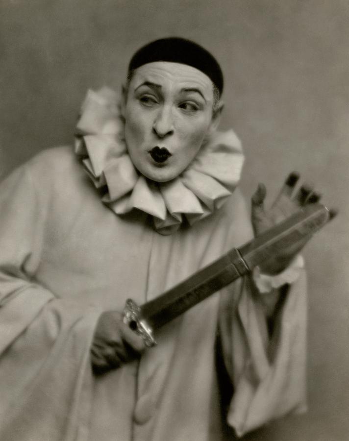 Actor Lionel Atwill In A Pierrot Costume Photograph by Nickolas Muray