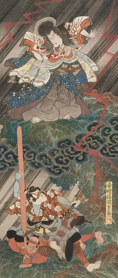 Utagawa Kunisada Painting - Actors Ichikawa Danjuro VII as Kan Shojo by Utagawa Kunisada