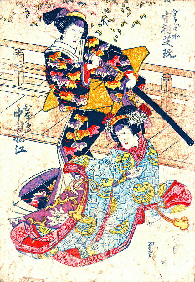 Actors Shikan and Matsue 1821 Photograph by Padre Art