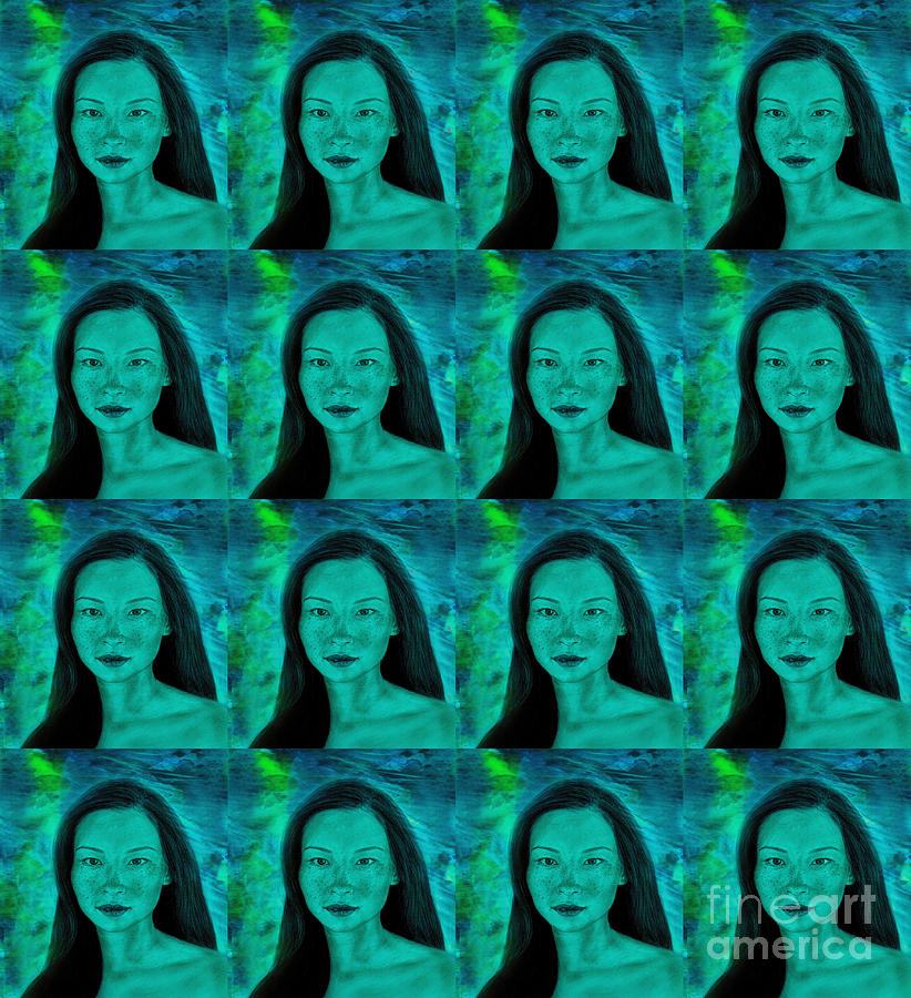 Charcoal Digital Art - Actress Lucy Liu Pop Art Version by Jim Fitzpatrick