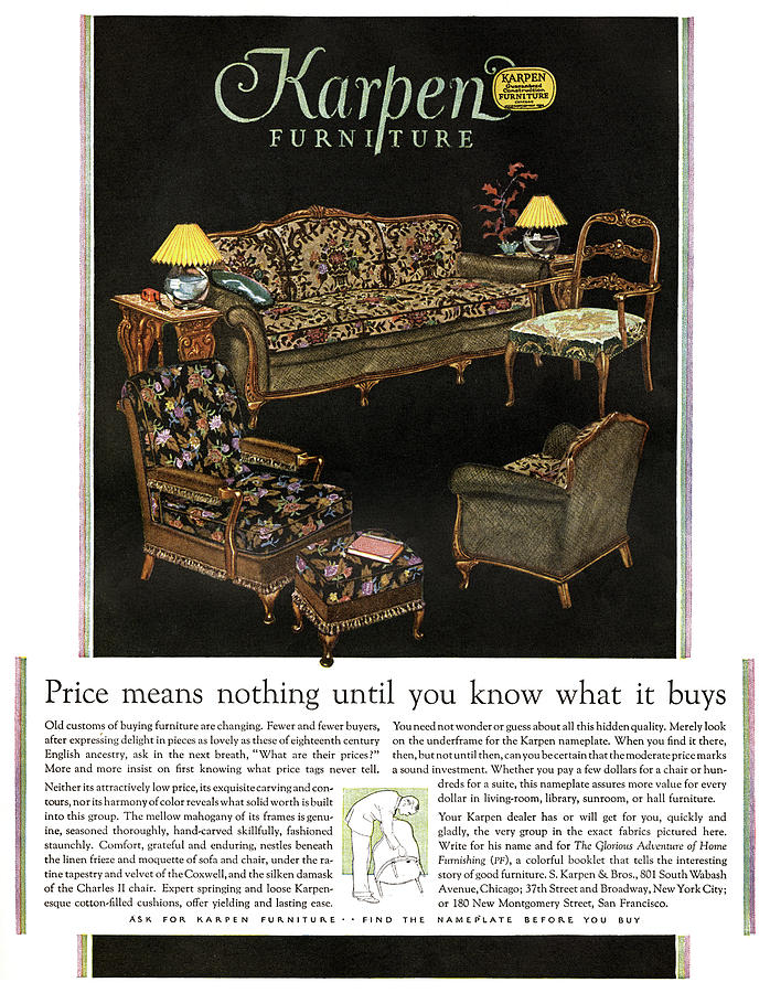 Ad Furniture, 1927 Painting by Granger