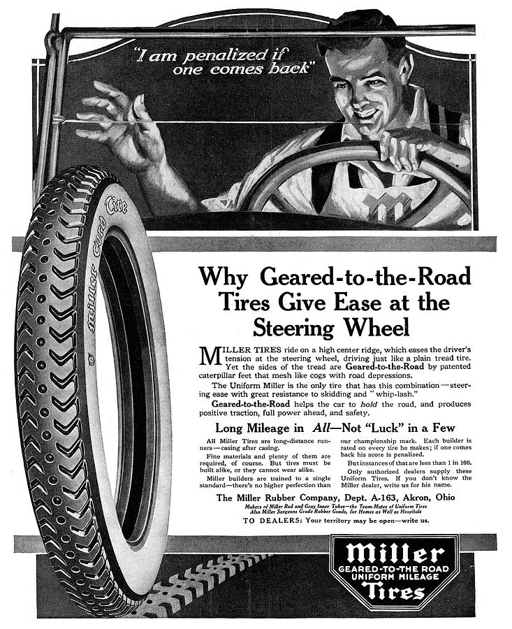 Ad Miller Tires, 1919 Painting by Granger - Fine Art America