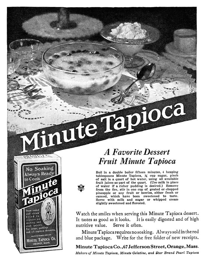 Ad Minute Tapioca, 1922 Photograph by Granger