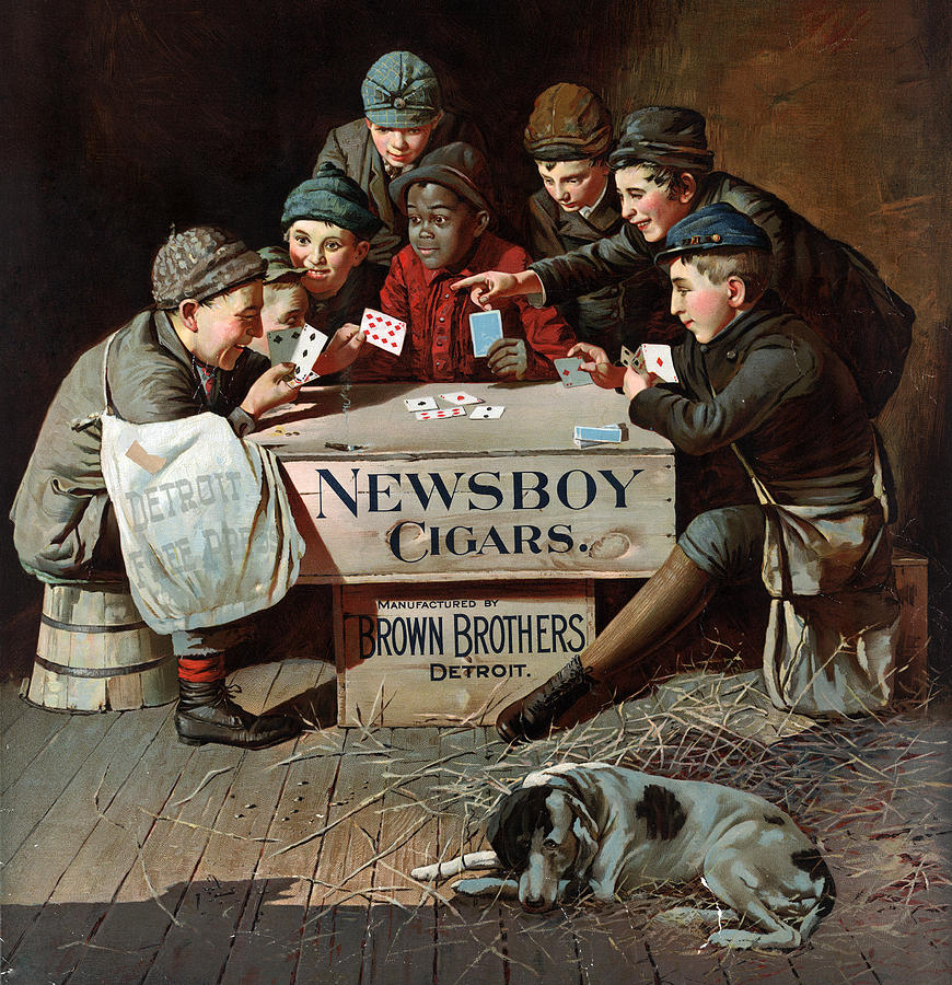 Ad Newsboy Cigars, C1894 Painting by Granger