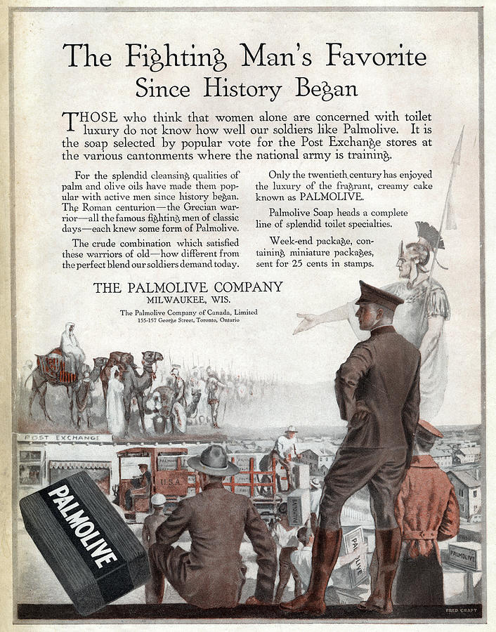 Ad Palmolive, 1918 Painting by Granger