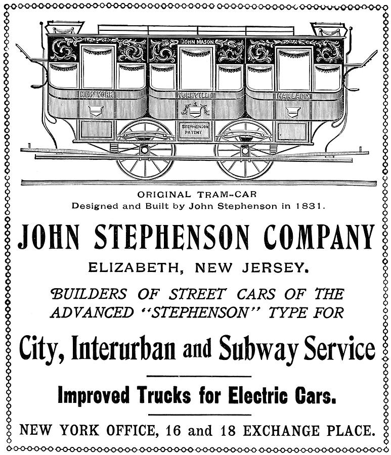 Ad Streetcars, 1901 Painting by Granger