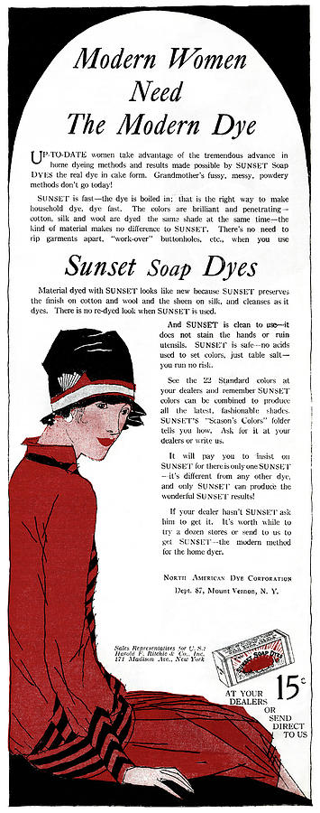 Ad Sunset Soap Dyes, 1927 Painting by Granger