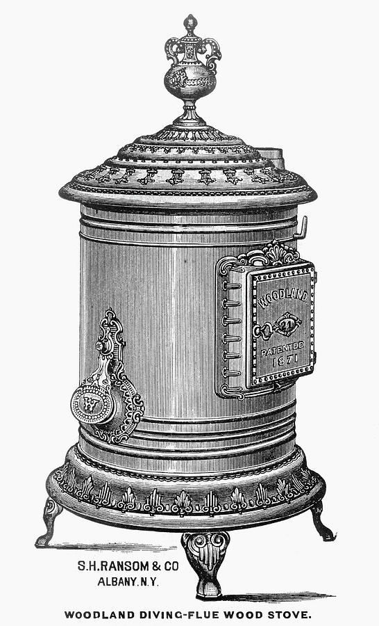 Ad Woodland Stove, 1875 Painting by Granger Ad Woodland Stove, 1875 Painting by Granger
