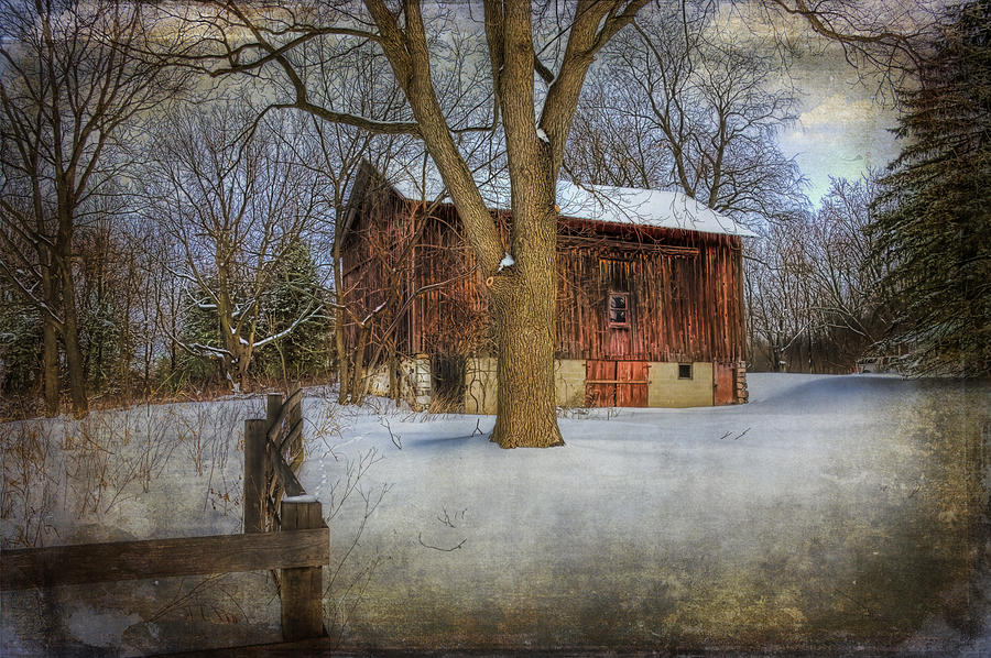 Ada Winter Barn Photograph by Evie Carrier