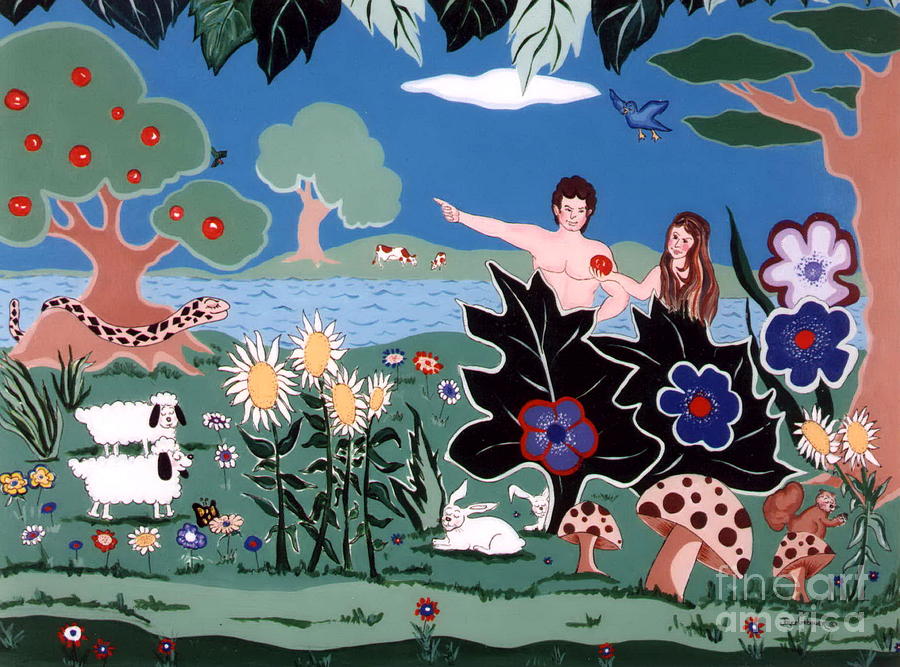 Eden Painting - Adam and Eve by Joyce Gebauer