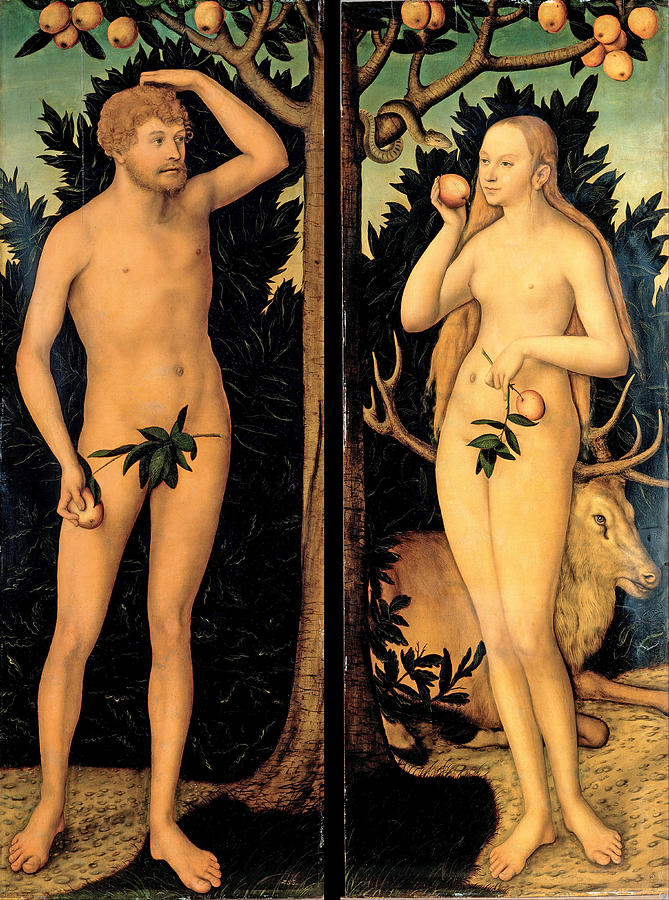Adam and Eve Painting by Lucas Cranach the Younger