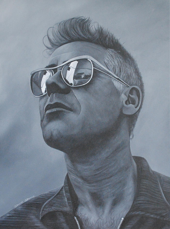 Adam Clayton U2 Painting by David Dunne