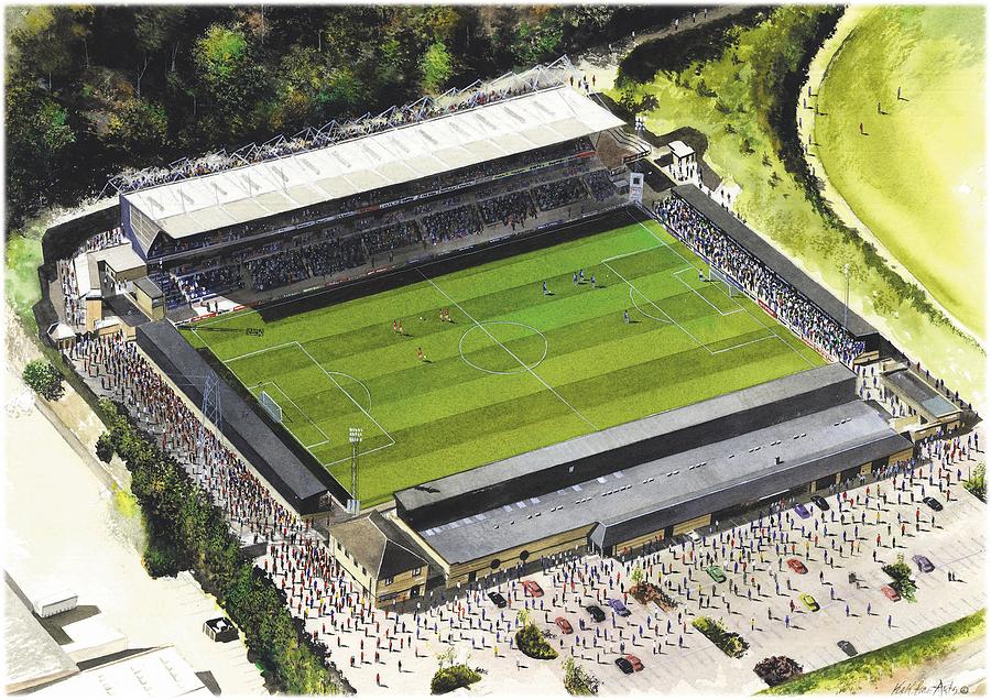 Football Painting - Adams Park - Wycombe Wanderers by Kevin Fletcher