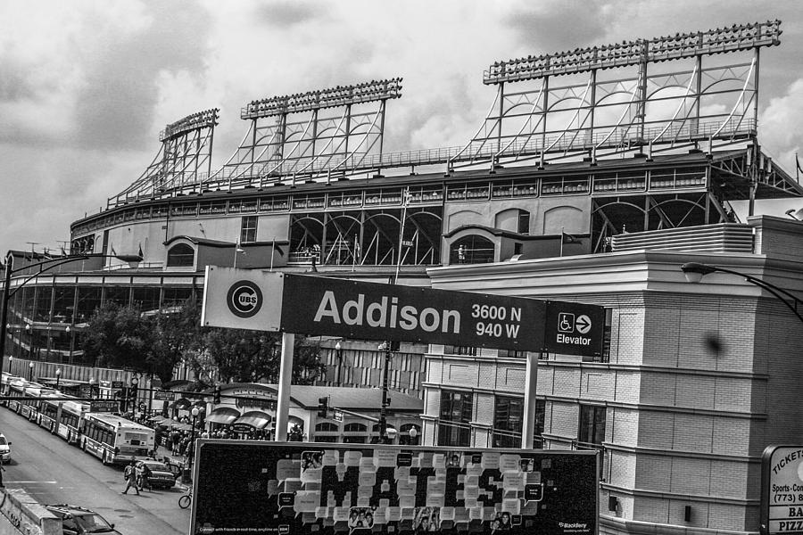 Addison and Wrigley Black and White Photograph by John McGraw