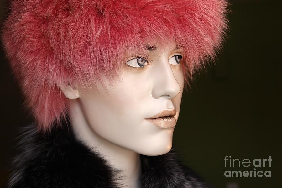 Winter Photograph - Adele in Pink Fur by Sophie Vigneault