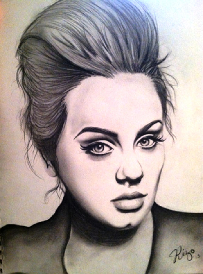 Adele- Someone Like You Drawing By Araceli Rizo - Fine Art America