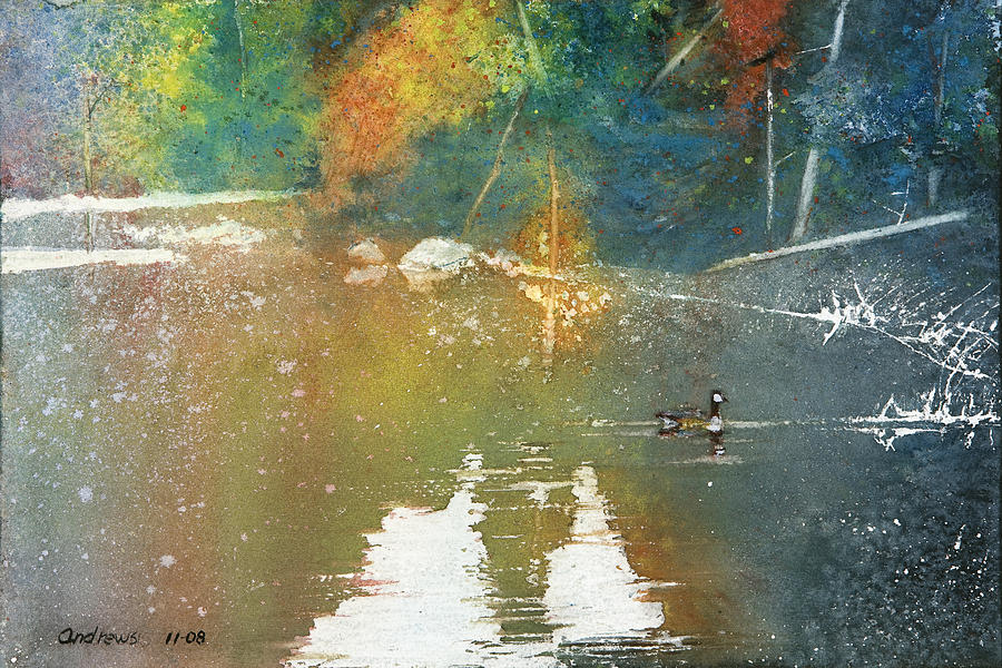 Fall Painting - Adirondack Retreat by Mark Andrews