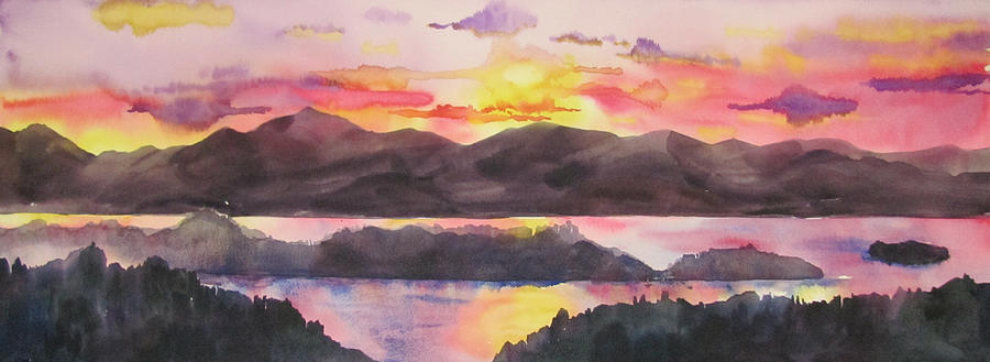Adirondack Sunset Painting by Amanda Amend