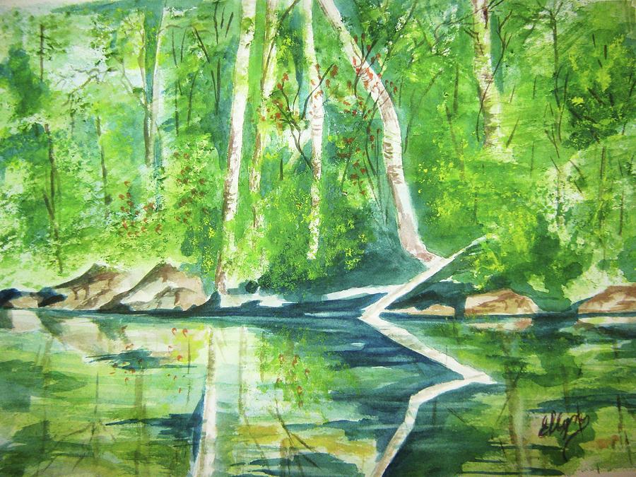 Tree Painting - Adirondack Zen by Ellen Levinson