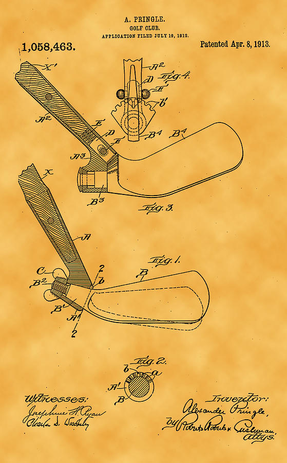 Adjustable Golf Club Patent Photograph by Michael Porchik