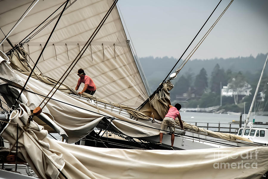 Adjusting the Sails Photograph by Brenda Giasson