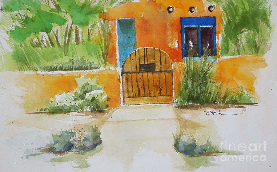 Adobe home New Mexico Painting by Robert Birkenes