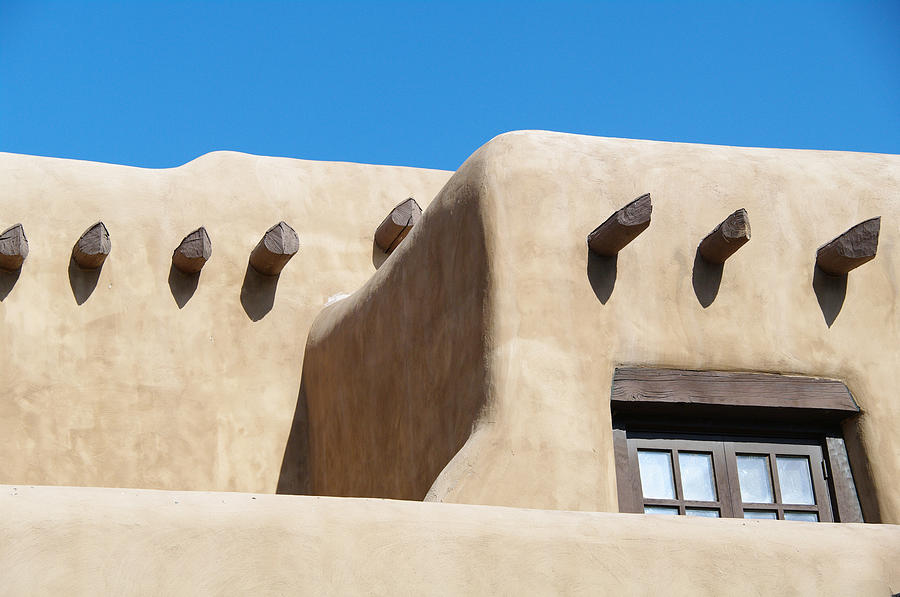 Architecture Photograph - Adobe House with Blue Sky by Kristin Clarke