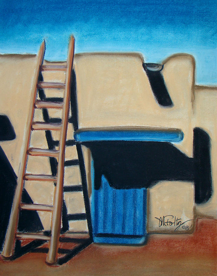 Buildings Painting - Adobe Ladder by Michael Foltz