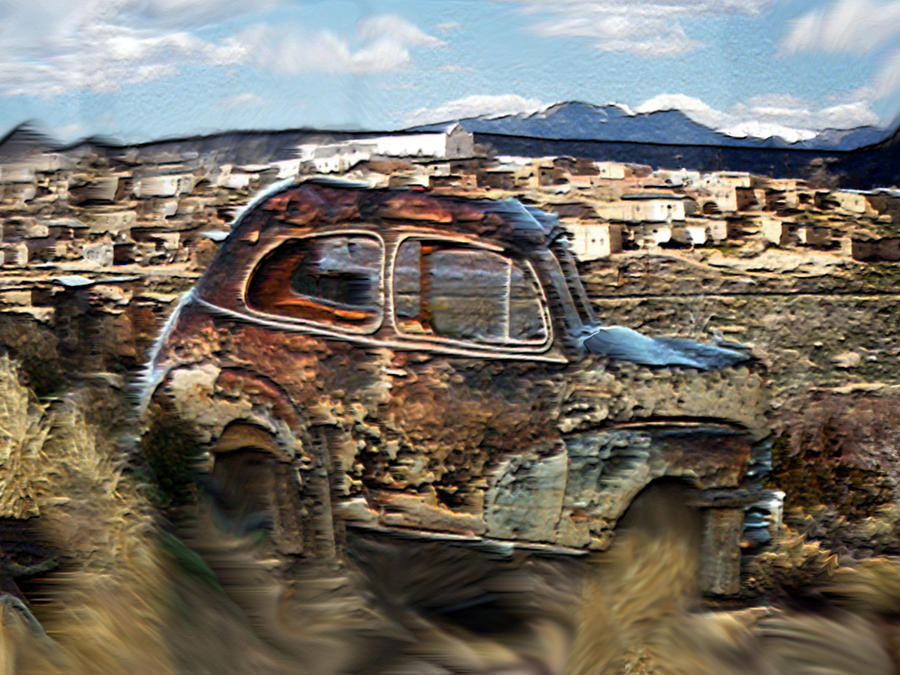 Mountain Mixed Media - Adobe Town by Dennis Buckman