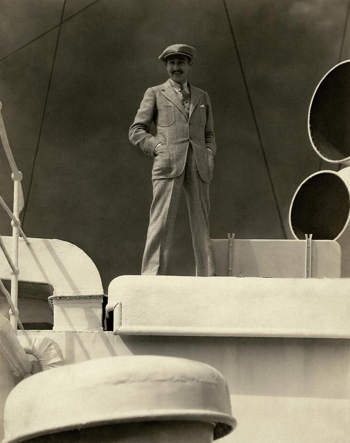 Adolphe Menjou On The Deck Of A Ship Photograph by Edward Steichen