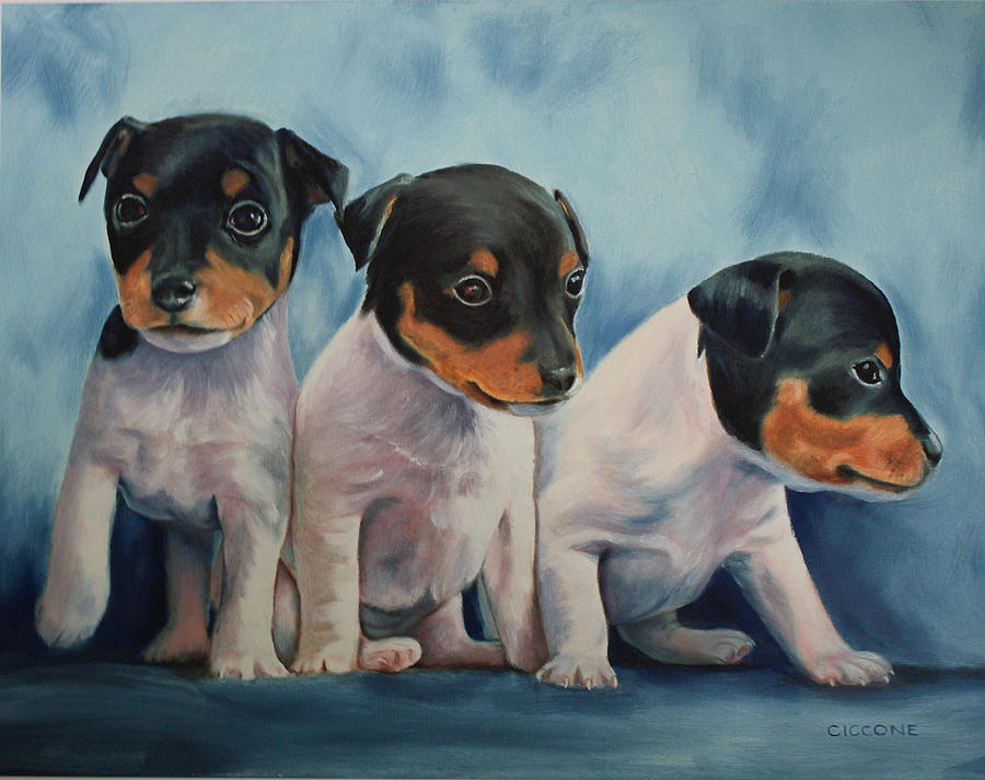 Adorable in Triplicate Painting by Jill Ciccone Pike