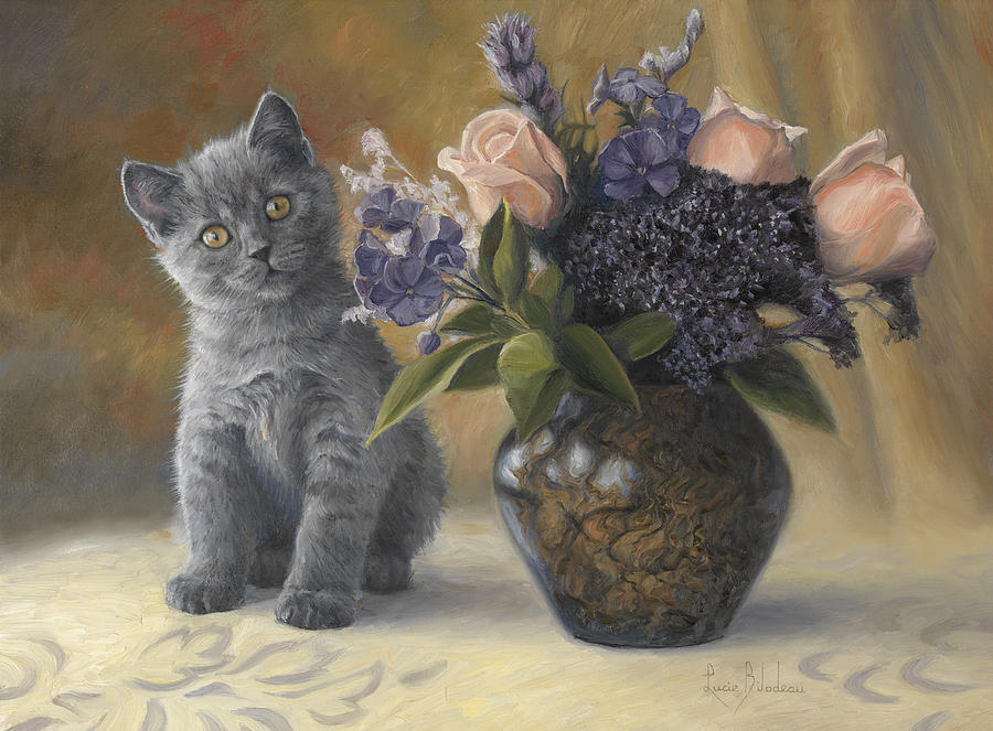 Cat Painting - Adorable Kitten by Lucie Bilodeau