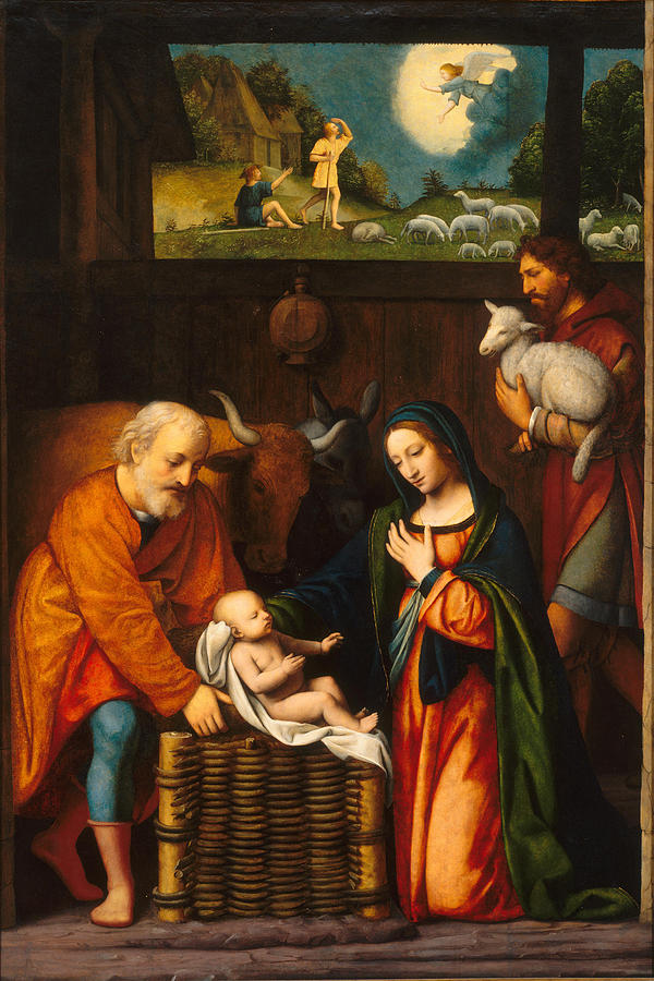 Bernardino Luini Painting - Adoration of the Child by Bernardino Luini