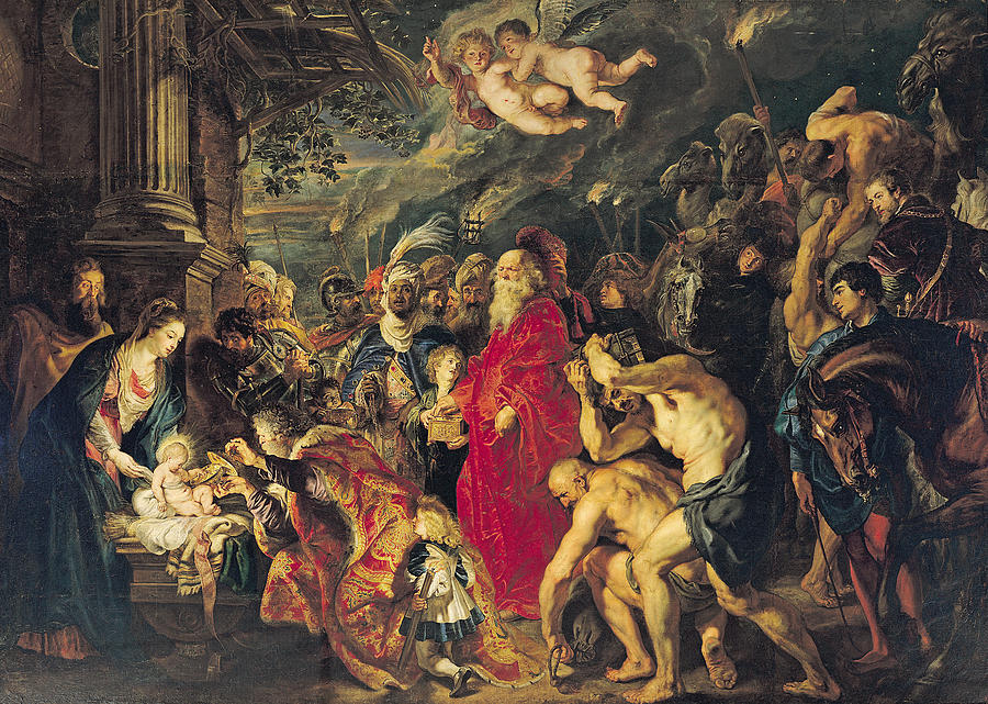 Jesus Christ Photograph - Adoration Of The Magi, 1610 Oil On Canvas by Peter Paul Rubens