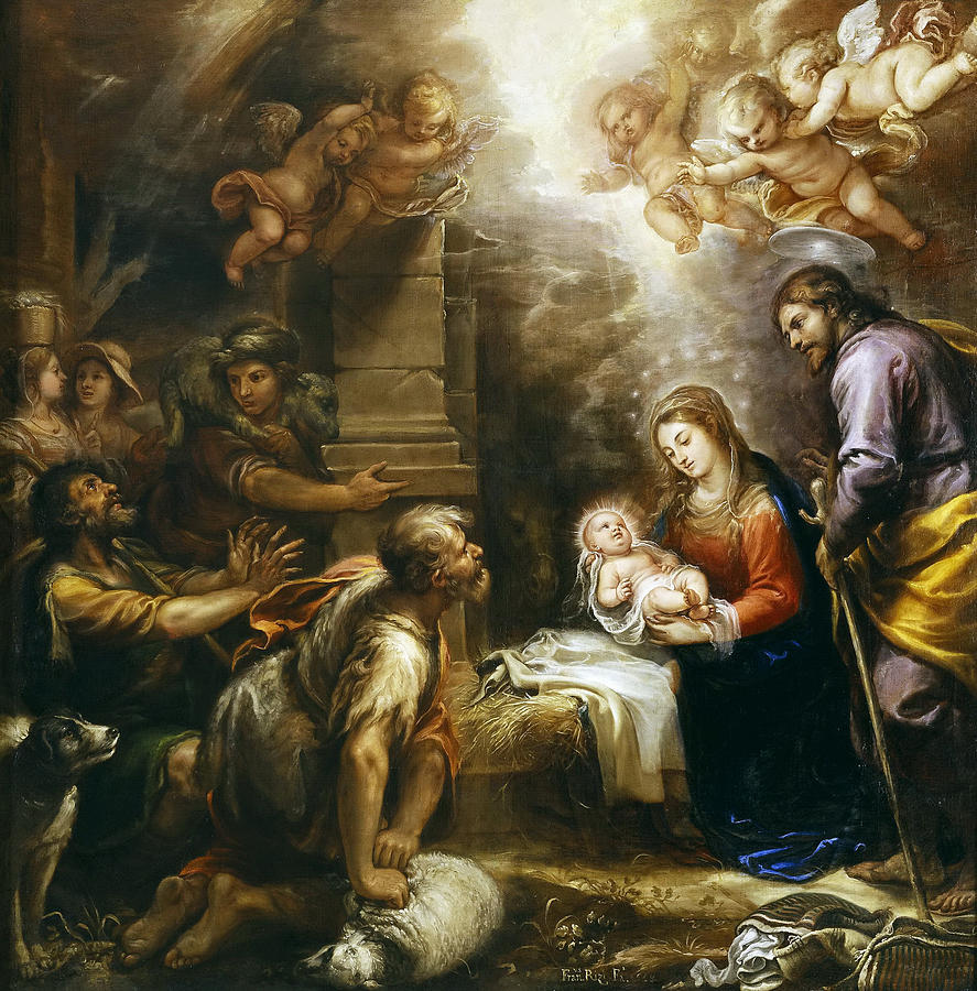Adoration of the Shepherds Painting by Francisco Rizi