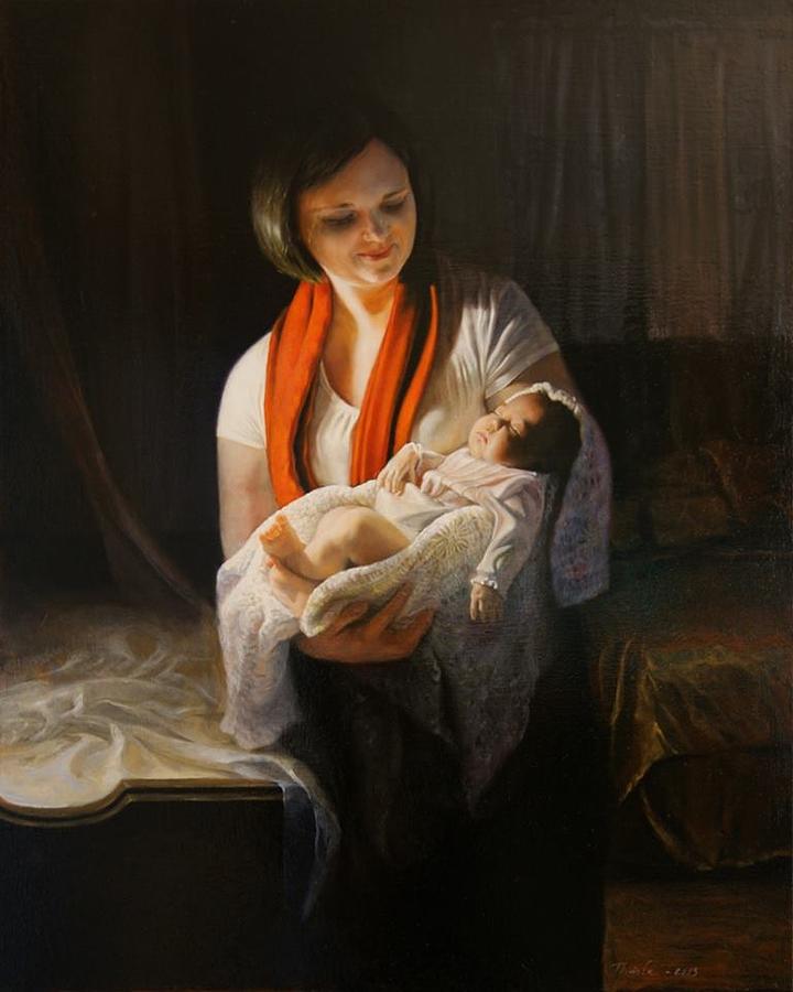 Portrait Painting - The Adoration by Thao Le