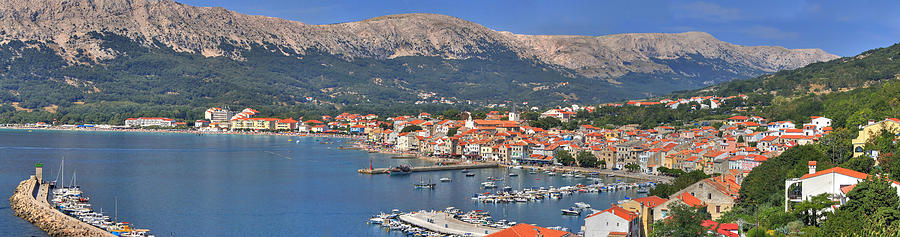 Adriatic Town of Baska panoramic view Photograph by Brch Photography