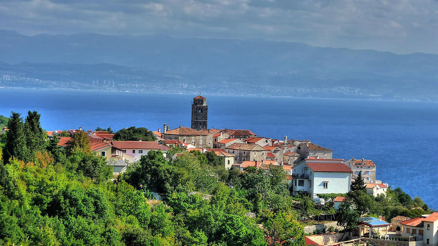 Adriatic Town of Brsec and Kvarner bay Photograph by Brch Photography