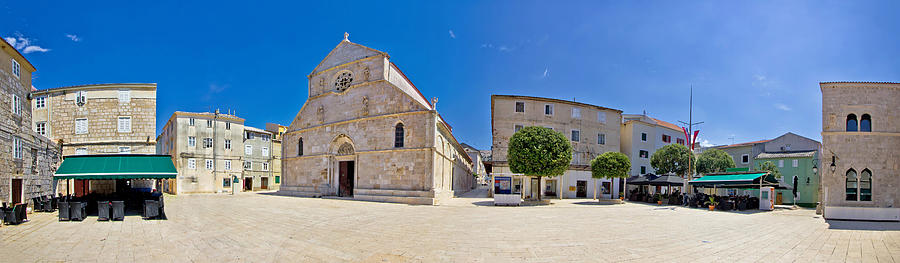 Adriatic town of Pag square panorama Photograph by Brch Photography