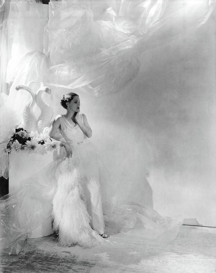 Adrienne Ames Wearing A Grecian Gown Photograph by George Hoyningen-Huene