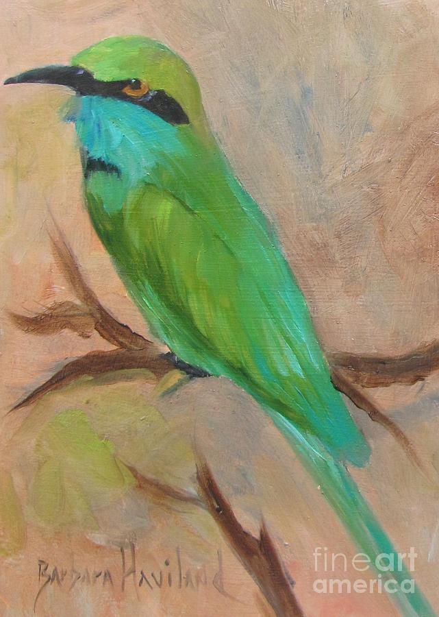 Adult Bee Eater Bird Painting by Barbara Haviland