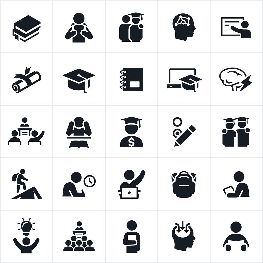 Advanced Education Icons Drawing by Appleuzr