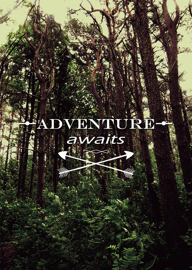 Typography Photograph - Adventure Awaits by Nicklas Gustafsson