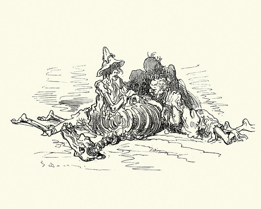Adventures of Baron Munchausen, dying of hunger Drawing by Duncan1890