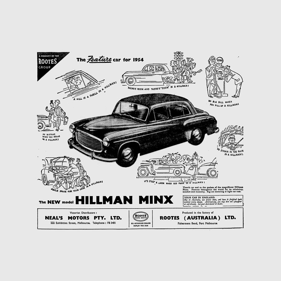 Advert - 1954 Hillman Minx Photograph by Richard Reeve