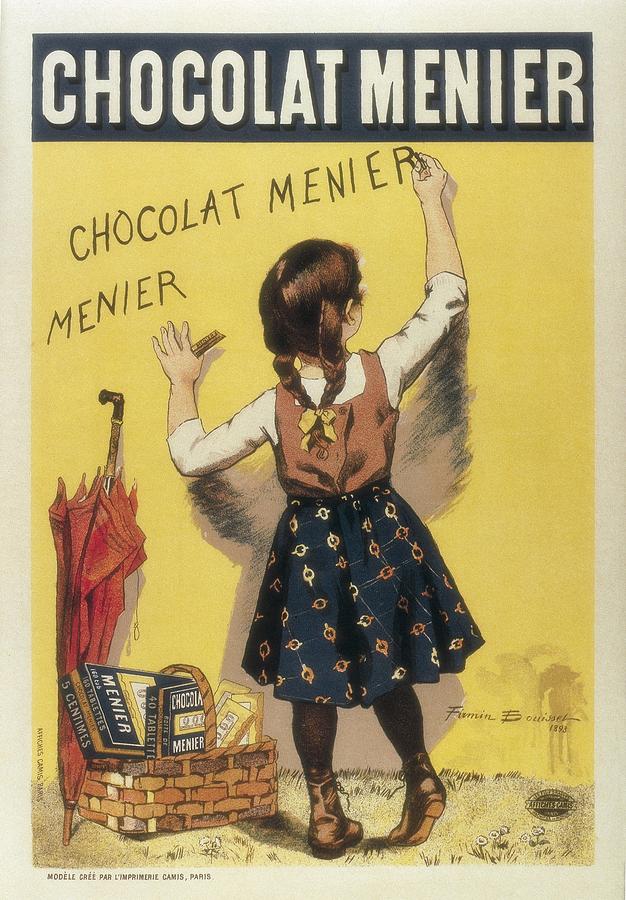 Umbrella Photograph - Advertisement Sign For Chocolat Menier by Everett