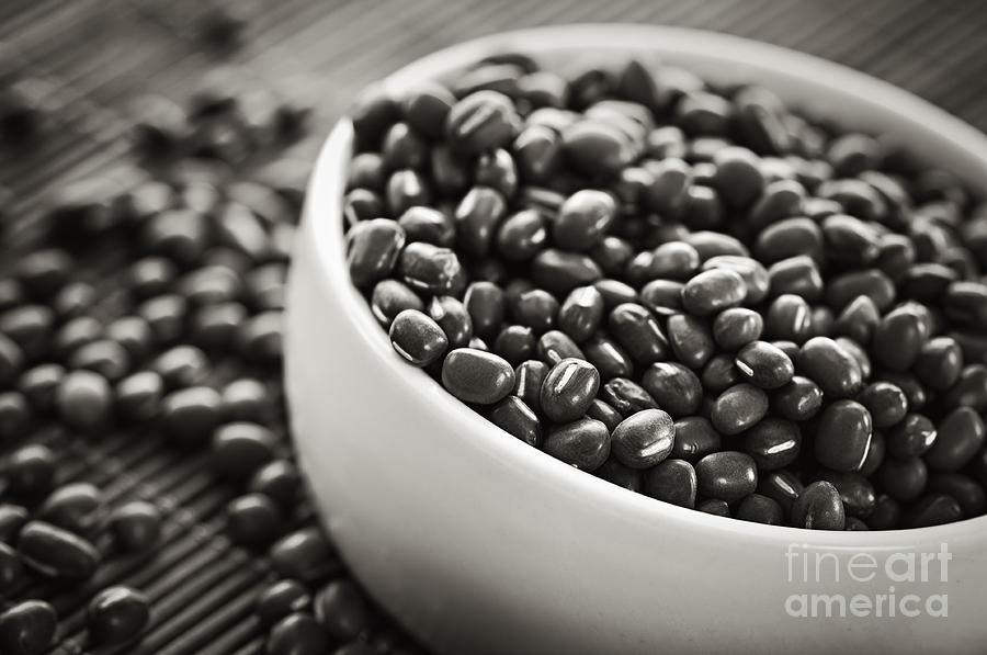 Bowl Photograph - Adzuki beans by Elena Elisseeva