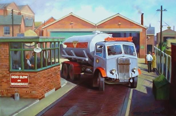 Vintage Painting - AEC bulk tanker by Mike Jeffries