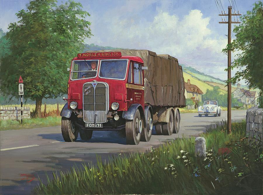 AEC Mammoth Major in Devon Painting by Mike Jeffries